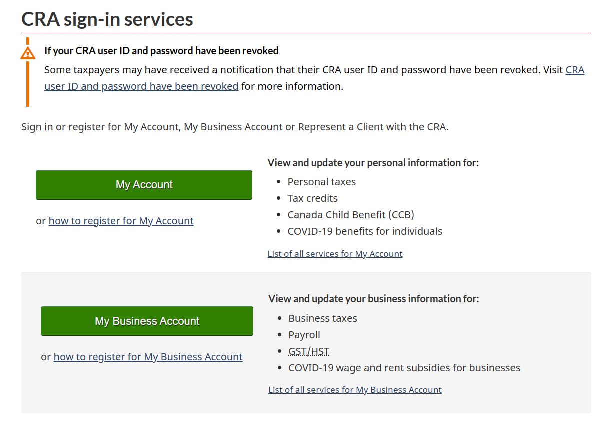 A Guide to Register My Account & My Business Account in Canada Revenue Agency (CRA)